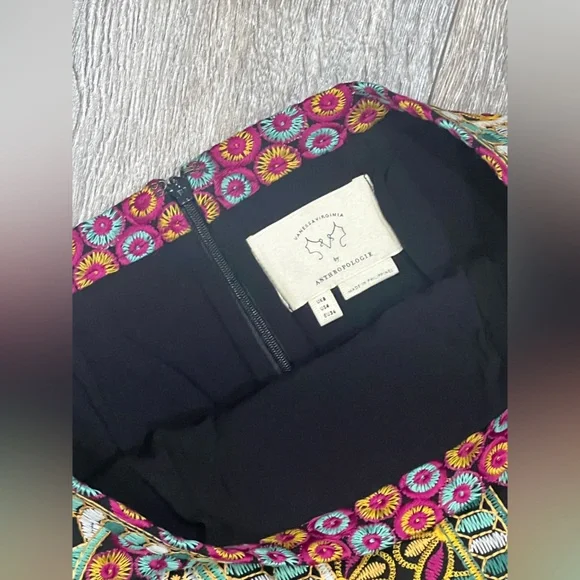 Anthropologie Vanessa Virginia Moroccan Nights Embroidered Midi Pencil Skirt - Picture 7 of 9